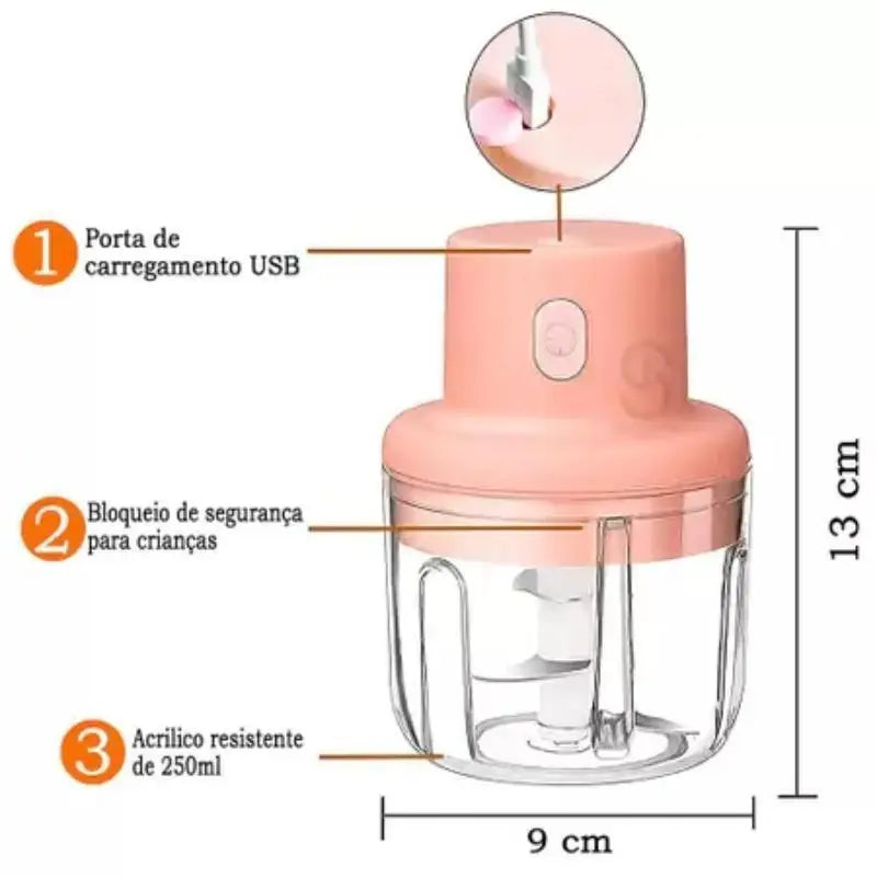 Mini Processador Elétrico de Alimentos