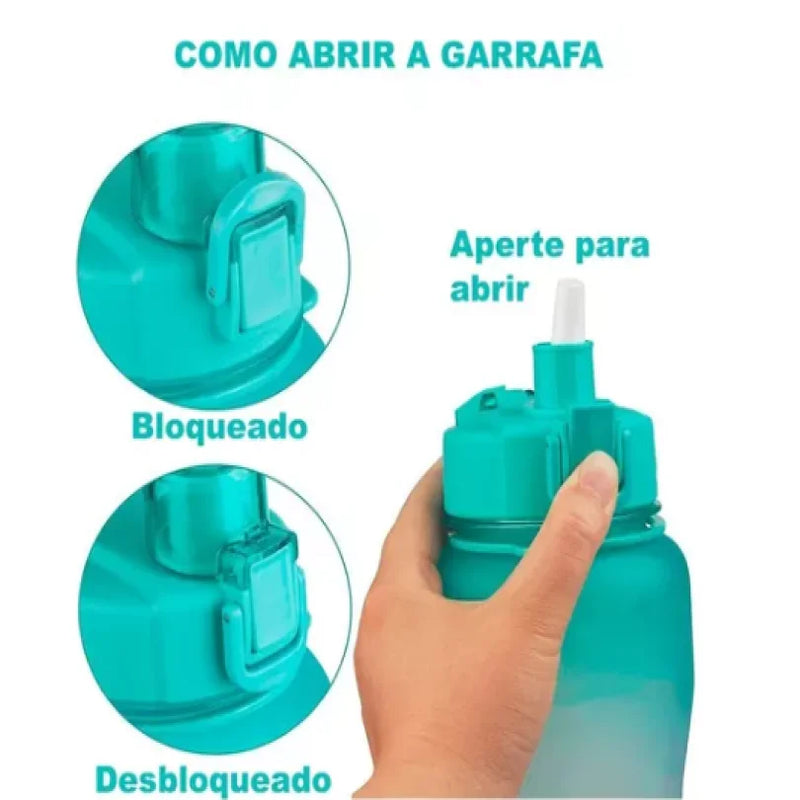 Kit com 3 Garrafas de Água - Squeeze