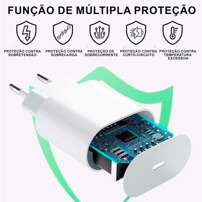 Carregador Turbo para Iphone( 8 ao 14)