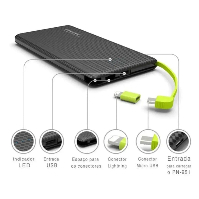 Carregador Portátil 10,000 mAh