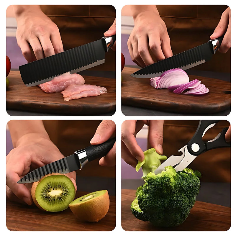 Black Professional Barbecue Knives Kit Black Professional Barbecue Knives Kit