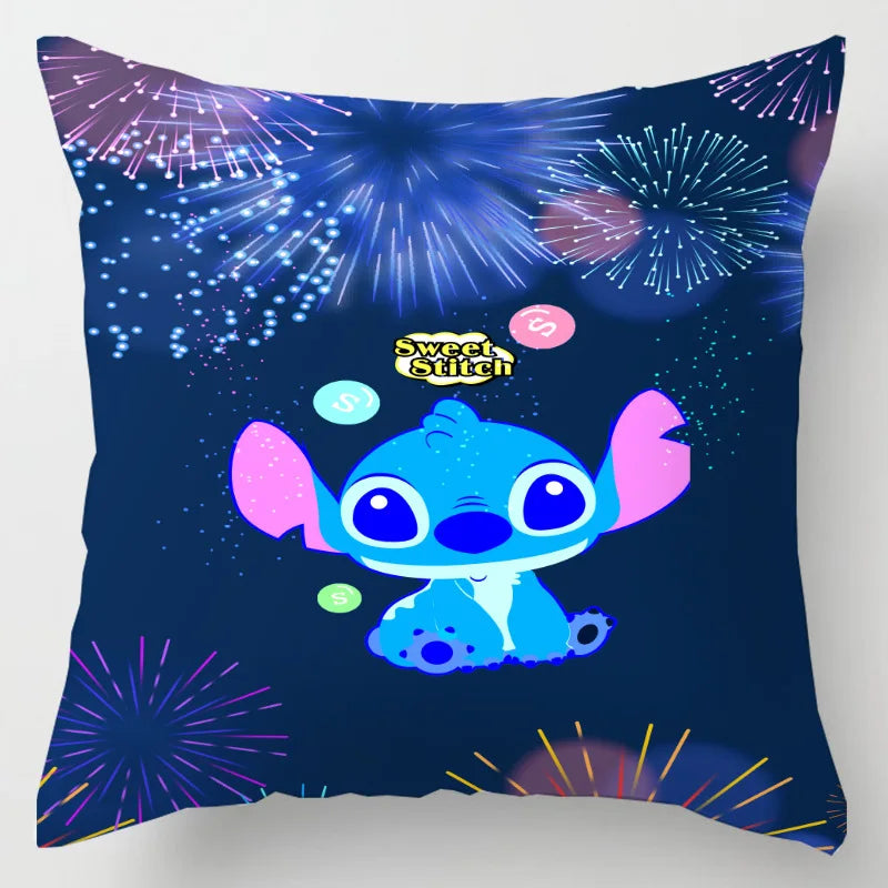 Anime Figure Disney Stitch Double Sided Print Pillowcase Kawaii Stitch Pillow Pillowcase Children Room Interior Decoration Gifts