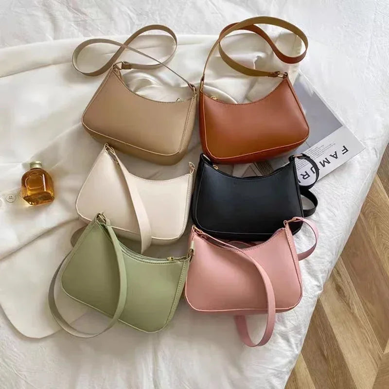 2024 New Ladies Fashion Handbag Retro Pure Color Macaron Small Square Bag Hundreds of Shoulder Bags Casual Women's Bags