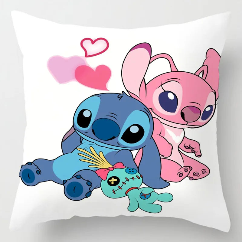 Anime Figure Disney Stitch Double Sided Print Pillowcase Kawaii Stitch Pillow Pillowcase Children Room Interior Decoration Gifts