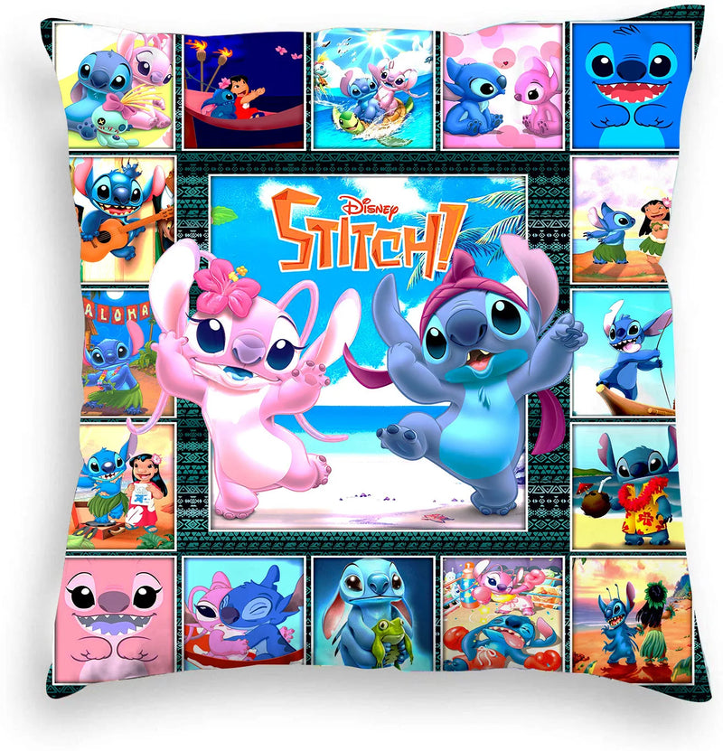 Anime Figure Disney Stitch Double Sided Print Pillowcase Kawaii Stitch Pillow Pillowcase Children Room Interior Decoration Gifts