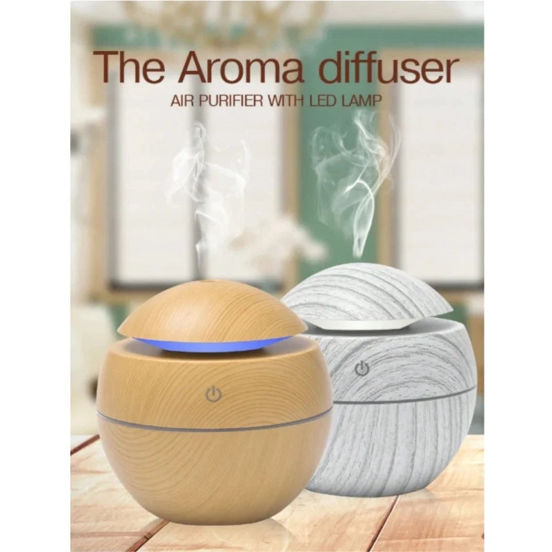 Wooden air particle humidifier USB purifier aromattherapy diffuser spray essence ultrasonic essential oil