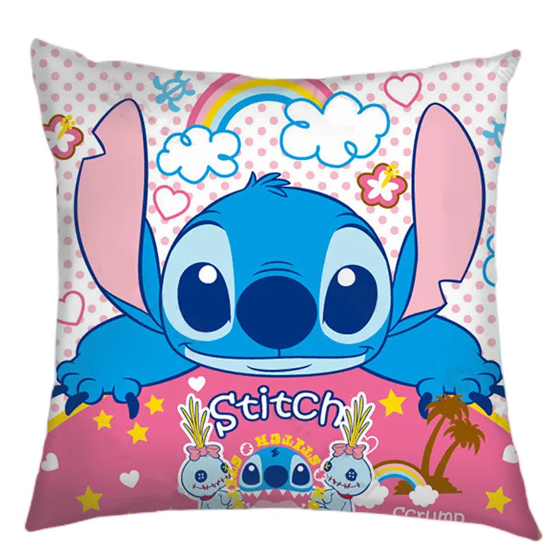 Anime Figure Disney Stitch Double Sided Print Pillowcase Kawaii Stitch Pillow Pillowcase Children Room Interior Decoration Gifts