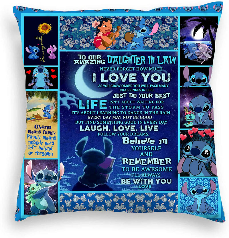 Anime Figure Disney Stitch Double Sided Print Pillowcase Kawaii Stitch Pillow Pillowcase Children Room Interior Decoration Gifts